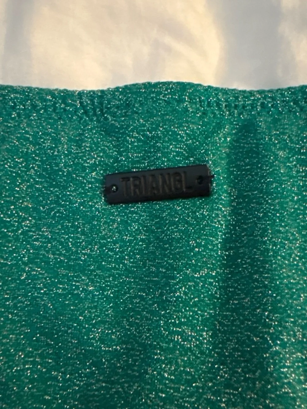triangl swimwear Teal Green Shimmer Triangle Bikini